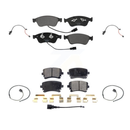 Front Rear Ceramic Disc Brake Pads And Extra Wear Sensors Kit For 2011 Audi S6 5.2L KTW-100510