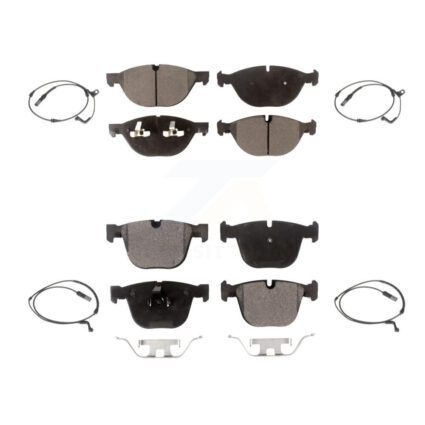 Front Rear Ceramic Disc Brake Pads And Wear Sensors Kit For 2009 BMW X6 xDrive50i KTW-100542