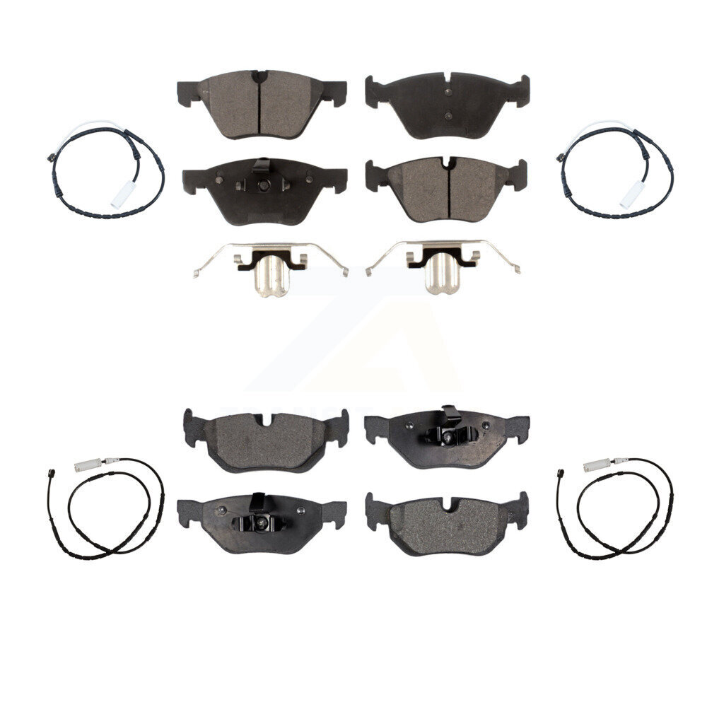 Front Rear Ceramic Disc Brake Pads And Wear Sensors Kit For 2012 BMW X1 xDrive28i KTW-100546