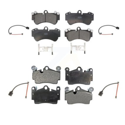 Front Rear Ceramic Disc Brake Pads And Wear Sensors Kit For Porsche Cayenne KTW-100548
