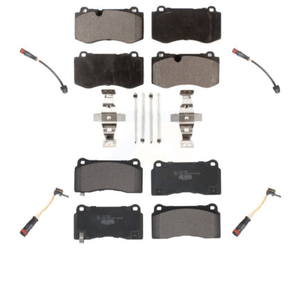 Front Rear Ceramic Disc Brake Pads Wear Sensor Kit For 2011-2014 Mercedes-Benz CL550 4.7L KTW-100554