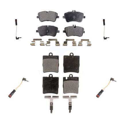 Front Rear Ceramic Brake Pads Wear Sensor Kit For 03 Mercedes-Benz CLK320 Coupe with 3.2L KTW-100568