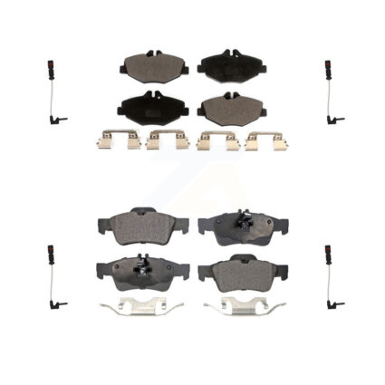 Front Rear Ceramic Brake Pads Wear Sensor Kit For 2003 Mercedes-Benz E320 Sedan with 3.2L KTW-100570