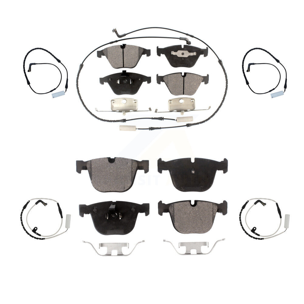 Front Rear Ceramic Brake Pads & Extra Wear Sensor Kit For BMW 750i 750Li 745i 745Li 760Li KTW-100576