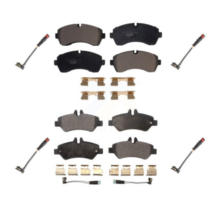 Front Rear Ceramic Disc Brake Pad Extra Wear Sensor Kit For 2009 Dodge Sprinter 3500 3.0L KTW-100583