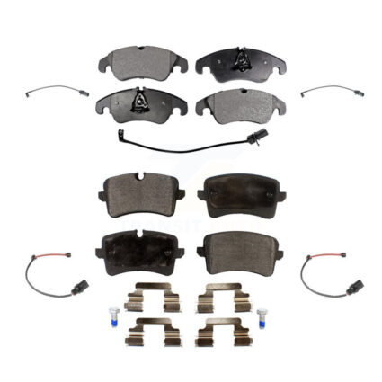 Front Rear Ceramic Disc Brake Pads And Extra Wear Sensors Kit For 2012 Audi A6 KTW-100585