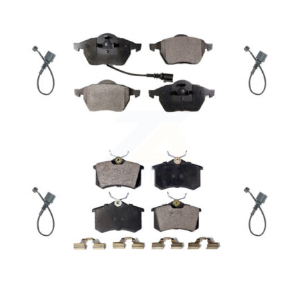 Front Rear Ceramic Disc Brake Pads And Extra Wear Sensors Kit For 2003-2006 Audi TT 1.8L KTW-100596