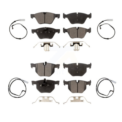 Front Rear Ceramic Disc Brake Pads And Wear Sensors Kit For 2006 BMW 330i KTW-100613
