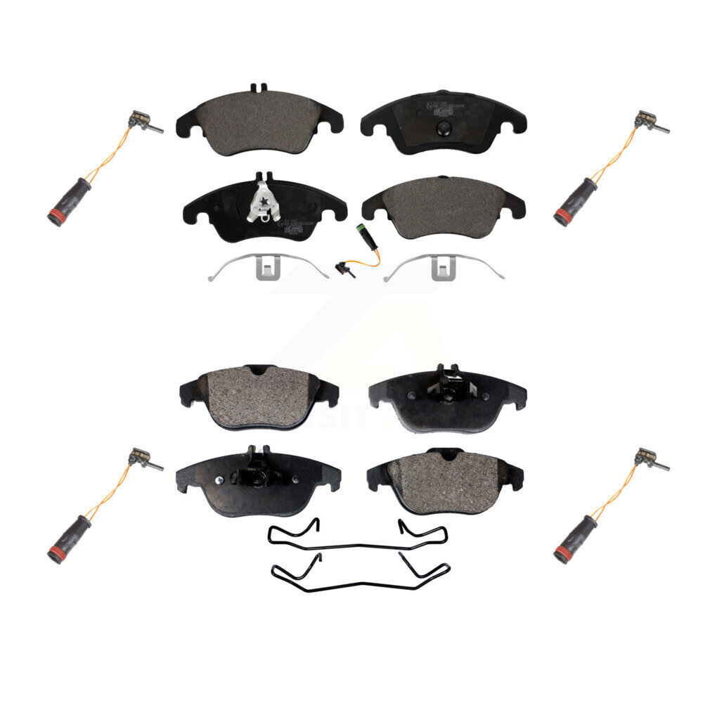 Front Rear Ceramic Brake Pads Extra Wear Sensor Kit For Mercedes-Benz C300 C350 E350 E550 KTW-100615