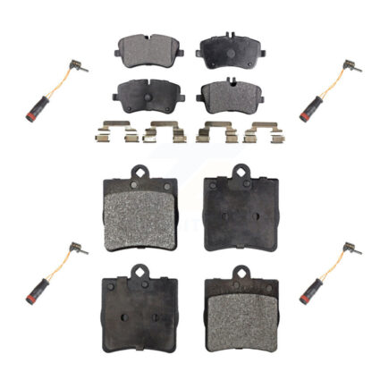 Front Rear Ceramic Disc Brake Pads And Wear Sensors Kit For Mercedes-Benz C230 C240 KTW-100620