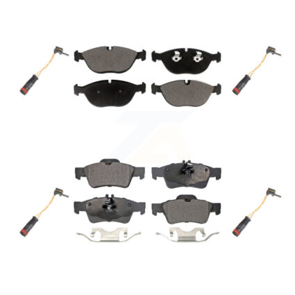 Front Rear Ceramic Disc Brake Pads And Wear Sensors Kit For 2006 Mercedes-Benz E350 AWD KTW-100623