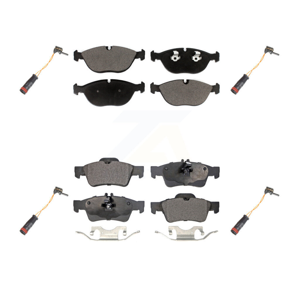 Front Rear Ceramic Disc Brake Pads And Wear Sensors Kit For 2006 Mercedes-Benz E350 AWD KTW-100623