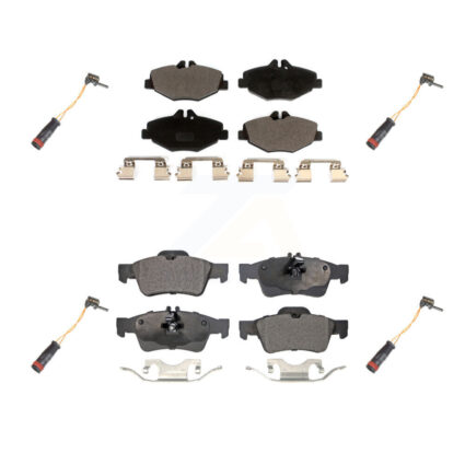 Front Rear Ceramic Disc Brake Pads And Wear Sensors Kit For Mercedes-Benz E350 RWD KTW-100624