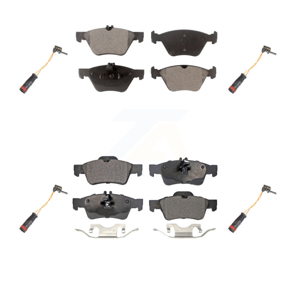 Front Rear Ceramic Disc Brake Pads And Wear Sensors Kit For Mercedes-Benz E350 E300 KTW-100625