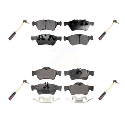 Front Rear Ceramic Disc Brake Pads And Wear Sensors Kit For Mercedes-Benz E350 AWD KTW-100626