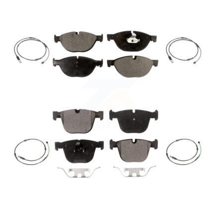 Front Rear Ceramic Disc Brake Pads And Wear Sensors Kit For BMW 535i GT xDrive 550i KTW-100639