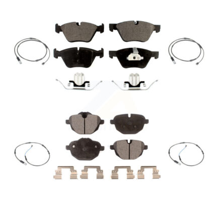 Front Rear Ceramic Disc Brake Pads And Wear Sensors Kit For BMW 528i KTW-100642