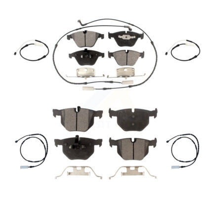 Front Rear Ceramic Disc Brake Pads And Extra Wear Sensors Kit For BMW 335i 335is 335d KTW-100651
