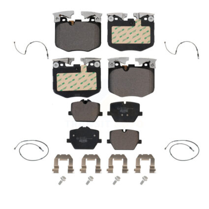 Front Rear Ceramic Disc Brake Pads And Wear Sensors Kit For 2019 BMW 330i xDrive Wagon KTW-100657