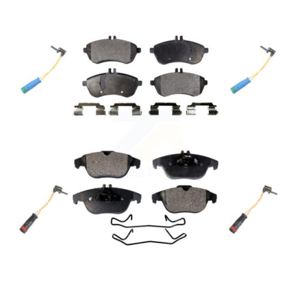 Front Rear Ceramic Disc Brake Pads And Wear Sensors Kit For 2012 Mercedes-Benz C250 1.8L KTW-100672