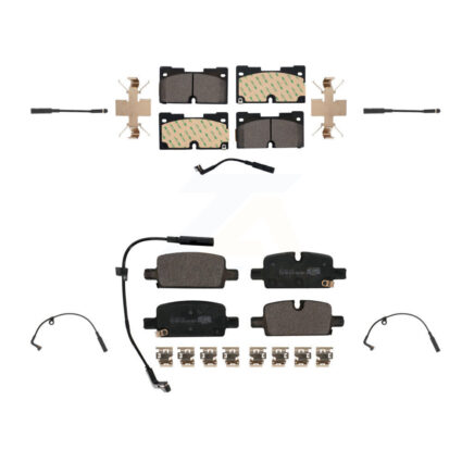Front Rear Ceramic Brake Pad Extra Wear Sensor Kit For GMC Chevrolet Silverado 1500 Yukon KTW-100682