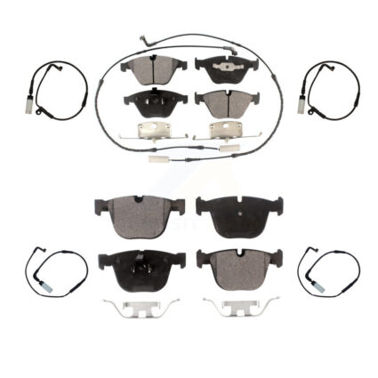 Front Rear Ceramic Disc Brake Pads And Extra Wear Sensors Kit For BMW 550i 545i 645Ci KTW-100690