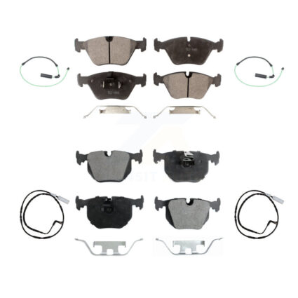 Front Rear Ceramic Disc Brake Pads And Wear Sensors Kit For 2005 BMW 330xi 3.0L KTW-100700