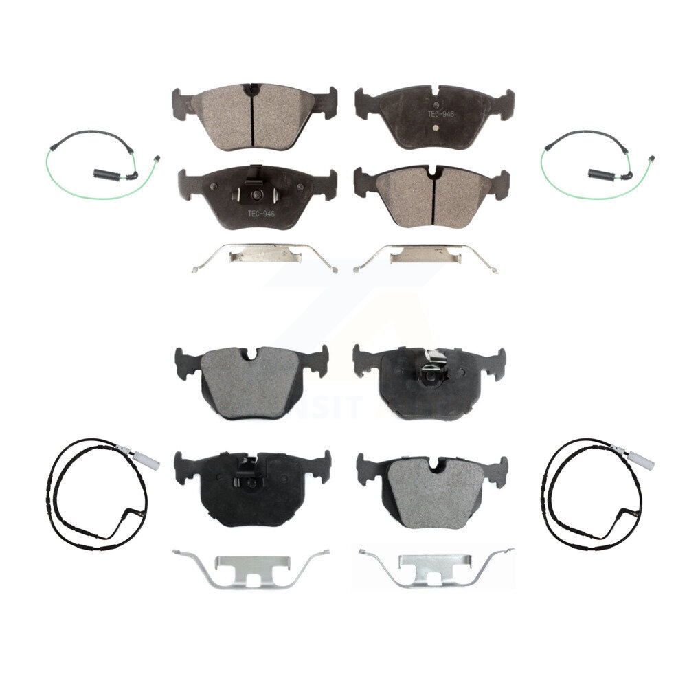 Front Rear Ceramic Disc Brake Pads And Wear Sensors Kit For 2005 BMW 330xi 3.0L KTW-100700