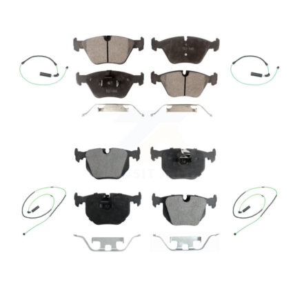 Front Rear Ceramic Disc Brake Pads And Wear Sensors Kit For 2005-2006 BMW M3 3.2L KTW-100701