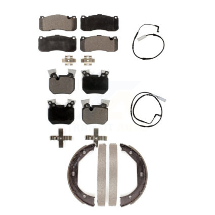 Front Rear Ceramic Disc Brake Pads And Wear Sensors Kit (5Pc) For 2008-2010 BMW 135i 3.0L KTW-100725