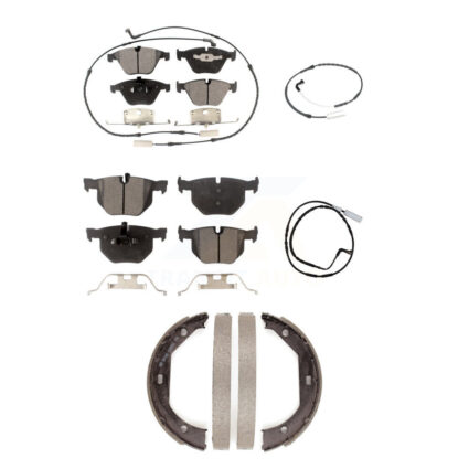 Front Rear Ceramic Brake Pad & Extra Wear Sensor Kit (5Pc) For 09-10 BMW 335i xDrive 3.0L KTW-100735