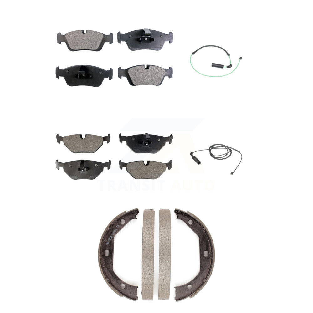 Front Rear Ceramic Disc Brake Pads And Wear Sensor Kit (5Pc) For 2001-2005 BMW 325xi 2.5L KTW-100736