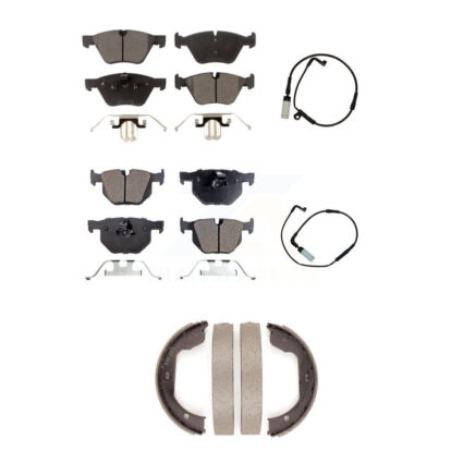 Front Rear Ceramic Disc Brake Pads And Wear Sensors Kit (5Pc) For BMW 525i KTW-100785