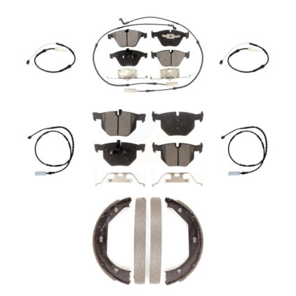 Front Rear Ceramic Disc Brake Pad And Extra Wear Sensor Kit (7Pc) For BMW 335i 335is 335d KTW-100792