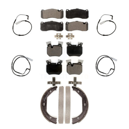 Front Rear Ceramic Disc Brake Pads And Wear Sensors Kit (7Pc) For 2008-2010 BMW 135i 3.0L KTW-100800