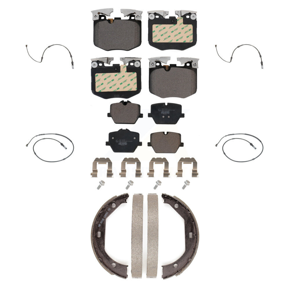 Front Rear Ceramic Disc Brake Pads & Wear Sensor Kit (7Pc) For 2019 BMW 330i xDrive Wagon KTW-100813