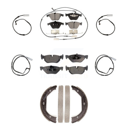 Front Rear Ceramic Disc Brake Pads And Extra Wear Sensors Kit (7Pc) For BMW 328i KTW-100817