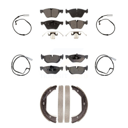 Front Rear Ceramic Disc Brake Pad Wear Sensor Kit (7Pc) For 2007 BMW 328i Wagon with 3.0L KTW-100819