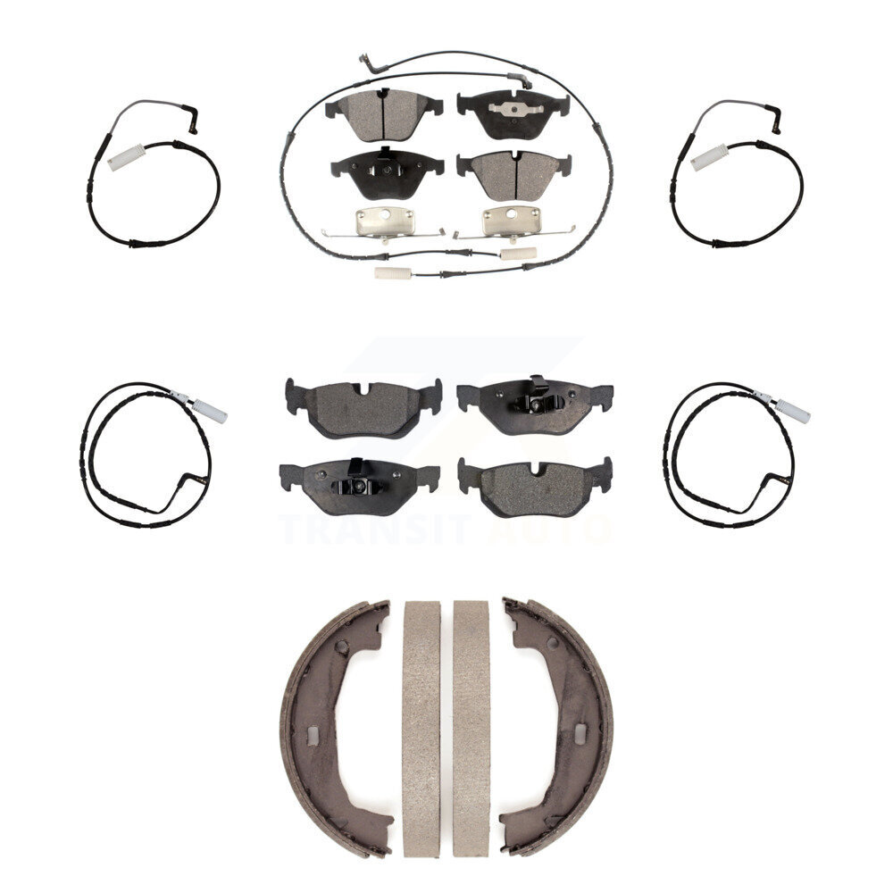 Front Rear Ceramic Disc Brake Pads And Extra Wear Sensors Kit (7Pc) For BMW 328i KTW-100823
