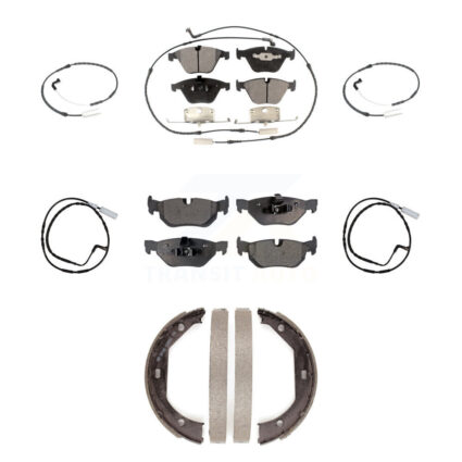 Front Rear Ceramic Disc Brake Pads And Extra Wear Sensors Kit (7Pc) For BMW 328i xDrive KTW-100824