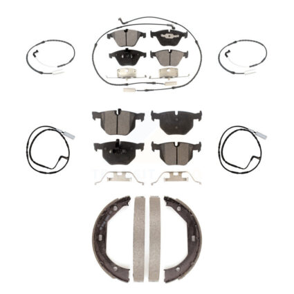 Front Rear Ceramic Brake Pad & Extra Wear Sensor Kit (7Pc) For 09-10 BMW 335i xDrive 3.0L KTW-100825