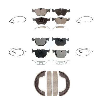 Front Rear Ceramic Disc Brake Pads And Wear Sensors Kit (7Pc) For 2004-2010 BMW X3 KTW-100838