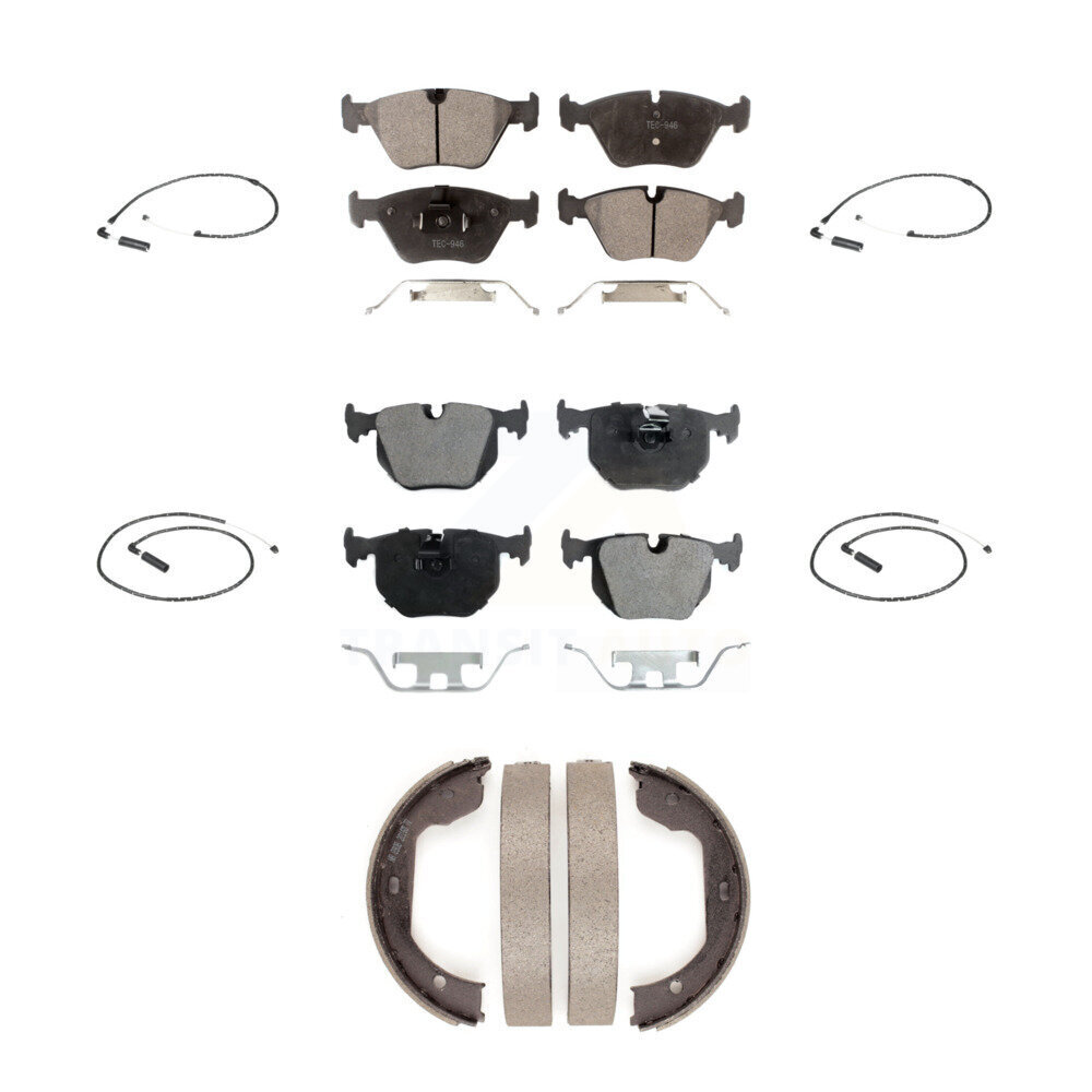 Front Rear Ceramic Disc Brake Pads And Wear Sensors Kit (7Pc) For 2004-2010 BMW X3 KTW-100838