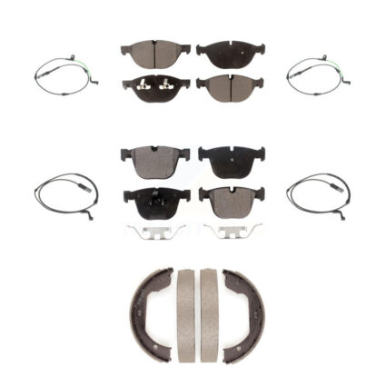 Front Rear Ceramic Disc Brake Pads & Wear Sensor Kit (7Pc) For BMW X6 xDrive50i with 4.4L KTW-100846