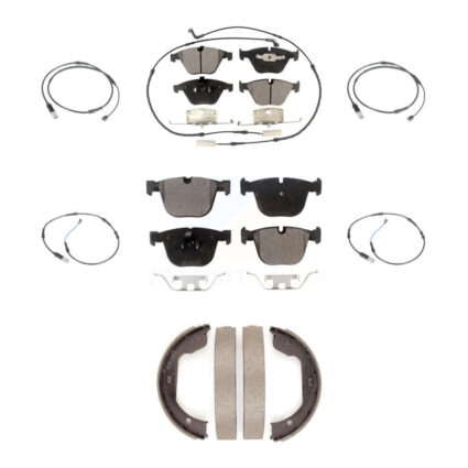 Front Rear Ceramic Brake Pad Extra Wear Sensor Kit (7Pc) For 2010 BMW 535i Base with 3.0L KTW-100850