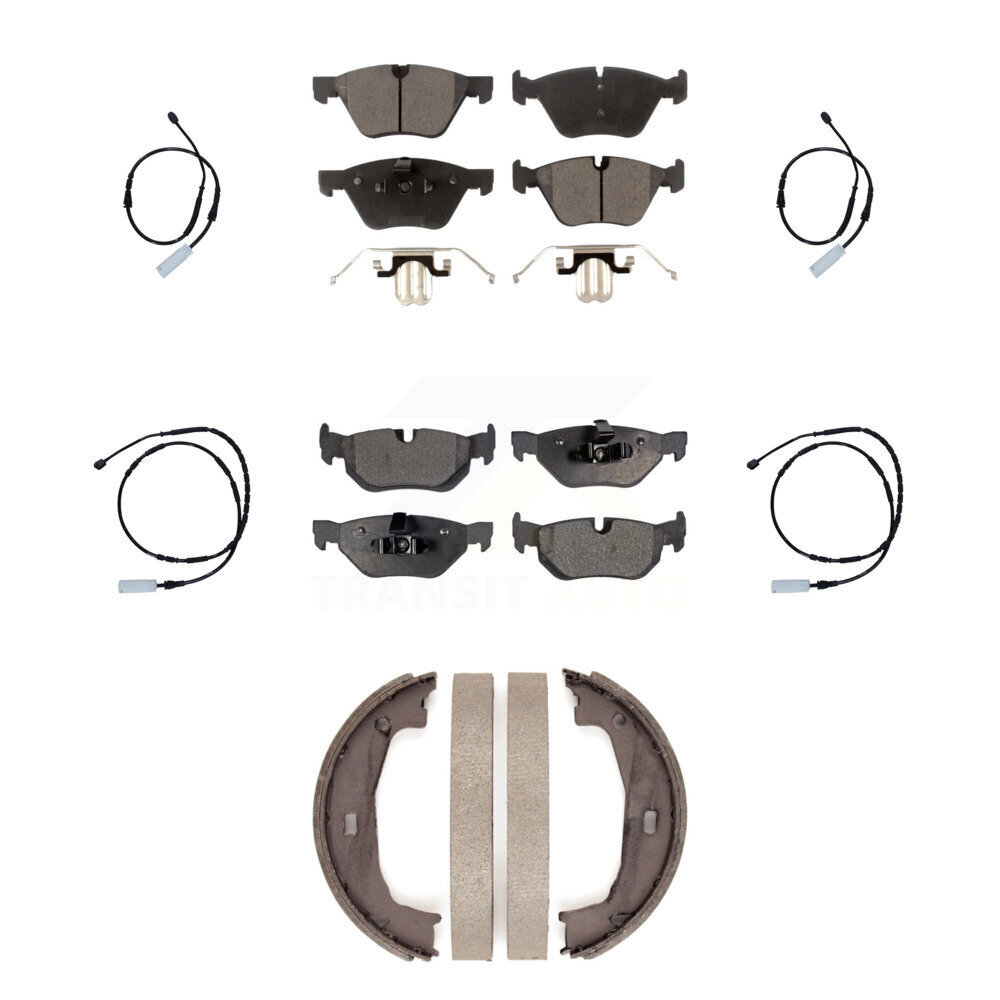 Front Rear Ceramic Disc Brake Pads And Wear Sensors Kit (7Pc) For 2013 BMW 128i 3.0L KTW-100853