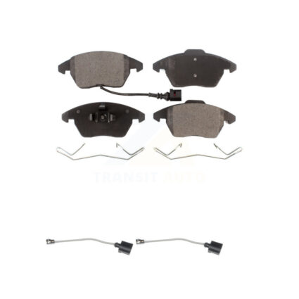 Front Ceramic Brake Pad & Extra Wear Sensor Kit For Audi A3 Quattro Volkswagen Golf Jetta KTW-100964
