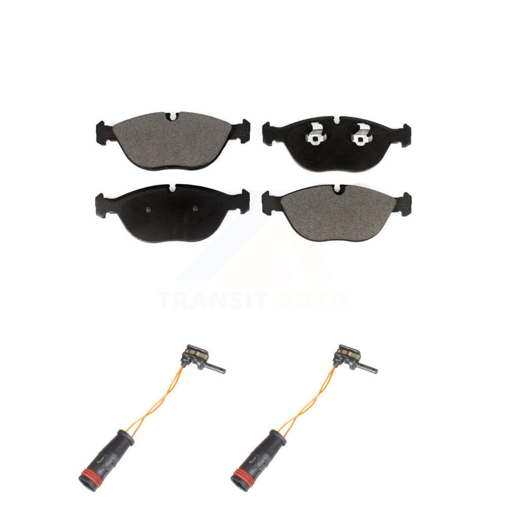 Front Ceramic Disc Brake Pads And Wear Sensors Kit For 2006 Mercedes-Benz E350 AWD KTW-101011