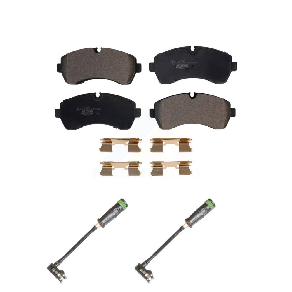 Front Ceramic Brake Pad & Wear Sensor Kit For Mercedes-Benz Sprinter 3500 2500 Dodge 1500 KTW-101053