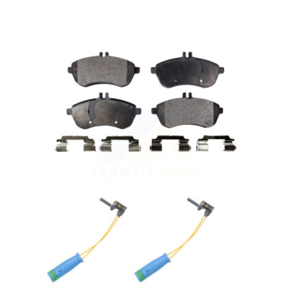 Front Ceramic Disc Brake Pads And Wear Sensors Kit For 2012 Mercedes-Benz C250 1.8L KTW-101056